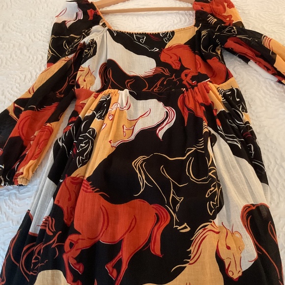 Chasing Unicorns Wild Horses Babydoll Dress Small - Picture 8 of 10